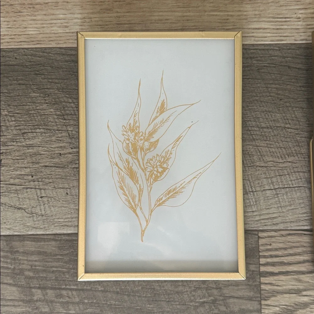 Anthropologie Gold Botanical Framed Prints